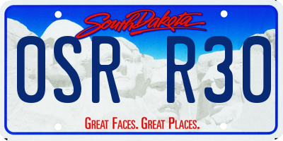 SD license plate 0SRR30