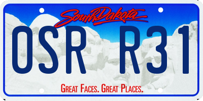 SD license plate 0SRR31