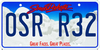 SD license plate 0SRR32