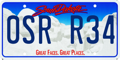 SD license plate 0SRR34