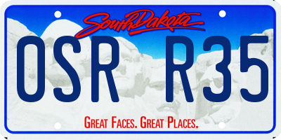SD license plate 0SRR35