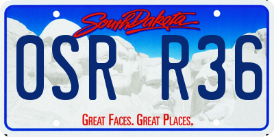 SD license plate 0SRR36
