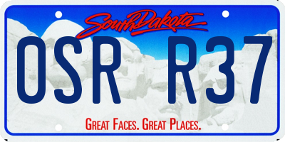 SD license plate 0SRR37