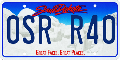 SD license plate 0SRR40