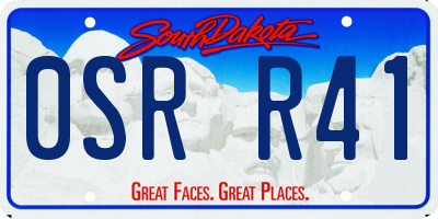 SD license plate 0SRR41