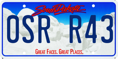 SD license plate 0SRR43