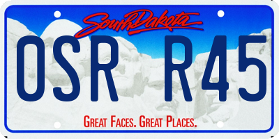 SD license plate 0SRR45