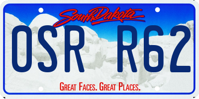 SD license plate 0SRR62