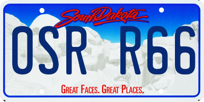 SD license plate 0SRR66