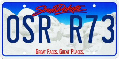 SD license plate 0SRR73