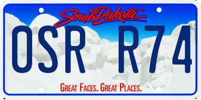 SD license plate 0SRR74