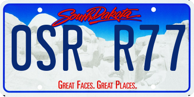 SD license plate 0SRR77