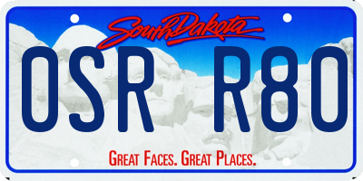 SD license plate 0SRR80