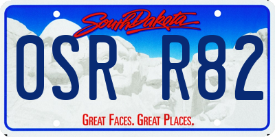 SD license plate 0SRR82