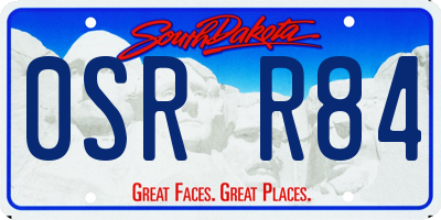 SD license plate 0SRR84