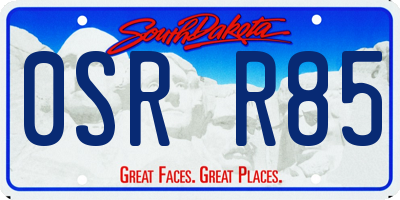 SD license plate 0SRR85