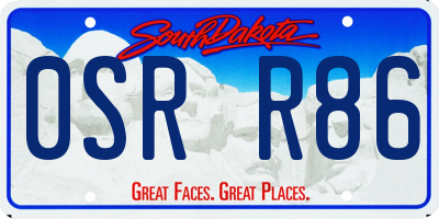 SD license plate 0SRR86