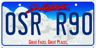 SD license plate 0SRR90