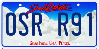 SD license plate 0SRR91