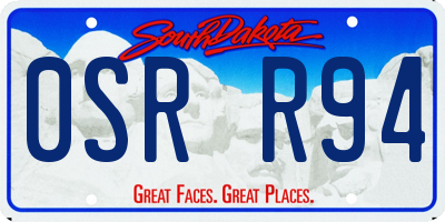 SD license plate 0SRR94