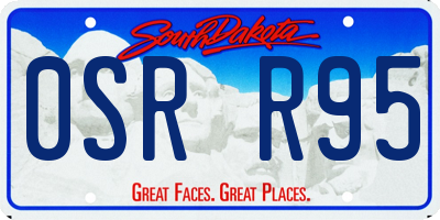 SD license plate 0SRR95