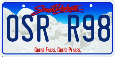 SD license plate 0SRR98