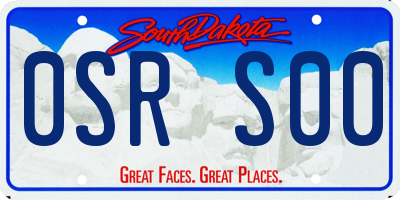 SD license plate 0SRS00