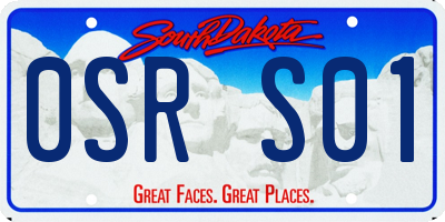 SD license plate 0SRS01
