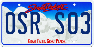 SD license plate 0SRS03