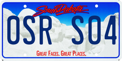 SD license plate 0SRS04