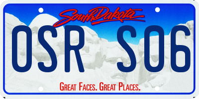 SD license plate 0SRS06