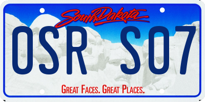 SD license plate 0SRS07