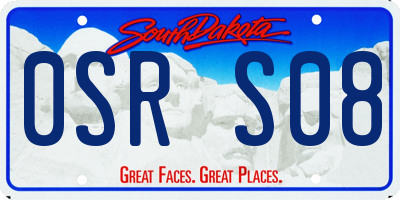 SD license plate 0SRS08