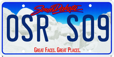 SD license plate 0SRS09