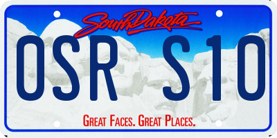 SD license plate 0SRS10
