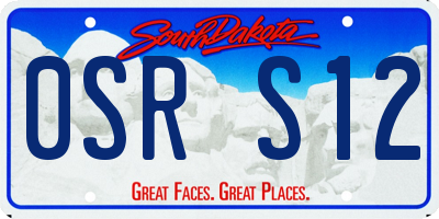 SD license plate 0SRS12