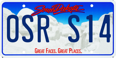 SD license plate 0SRS14