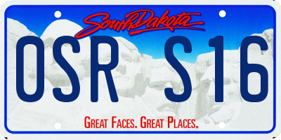 SD license plate 0SRS16
