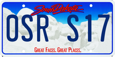 SD license plate 0SRS17