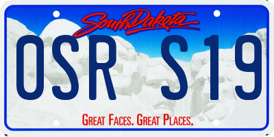 SD license plate 0SRS19
