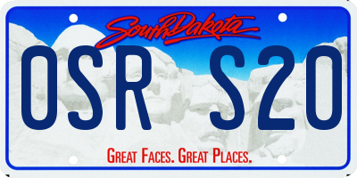 SD license plate 0SRS20