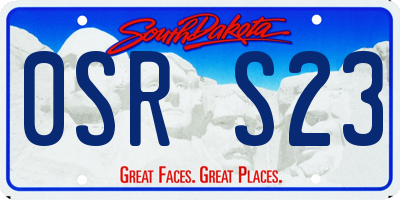 SD license plate 0SRS23