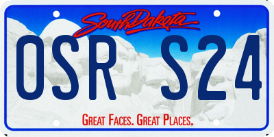 SD license plate 0SRS24