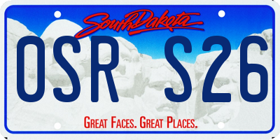 SD license plate 0SRS26