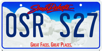 SD license plate 0SRS27