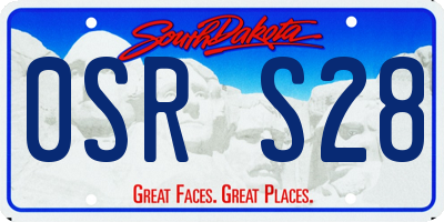 SD license plate 0SRS28