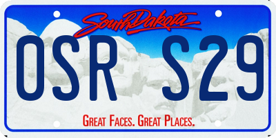 SD license plate 0SRS29