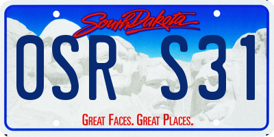 SD license plate 0SRS31