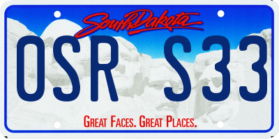 SD license plate 0SRS33