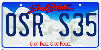 SD license plate 0SRS35